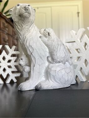 White Polar Bear Family Holiday Figurine